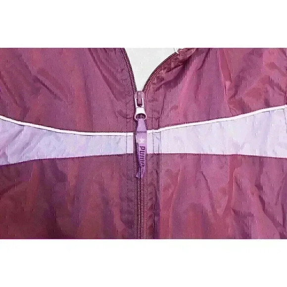 Girls PUMA size 5/M two-tone purple w/hood pockets zip lined hoodie/windbreaker - Picture 5 of 13
